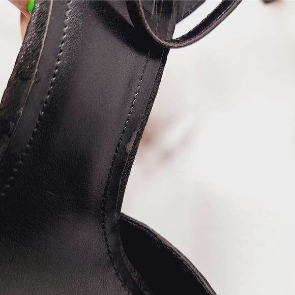 WHBM Jacquard Platform High Heels Ankle Strap Katrina Goth Whimsygoth 8 Black - Picture 8 of 15